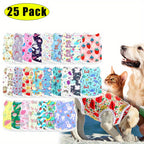 25 PACK Shirts Printed Breathable Cartoon T Shirt for Dogs (Size: S)