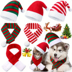 6pcs Pet Cat Dog Christmas Hat With Scarf Pet Santa Hat Scarf Set Holiday Party Cute Costumes For Small Dogs Cats