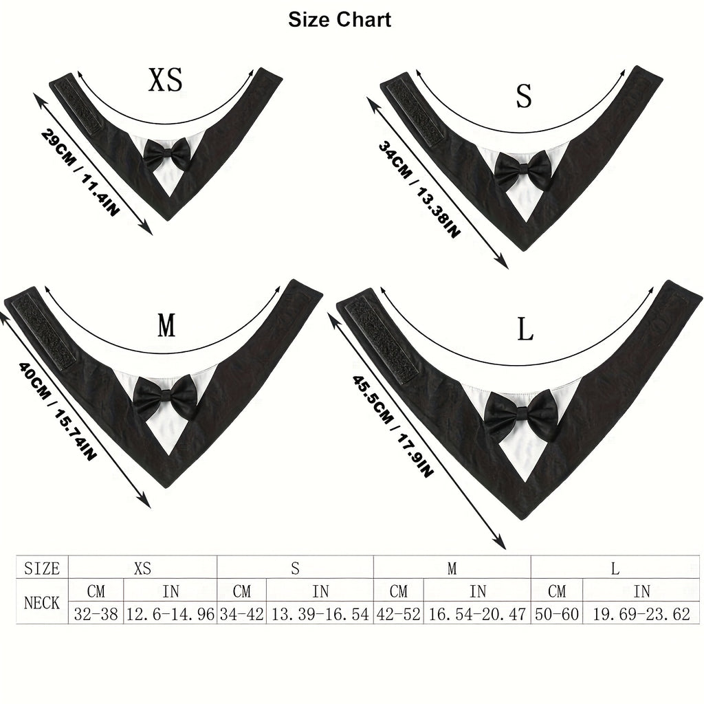 Dog Tuxedo, Formal Dog Wedding Bandana, Adjustable