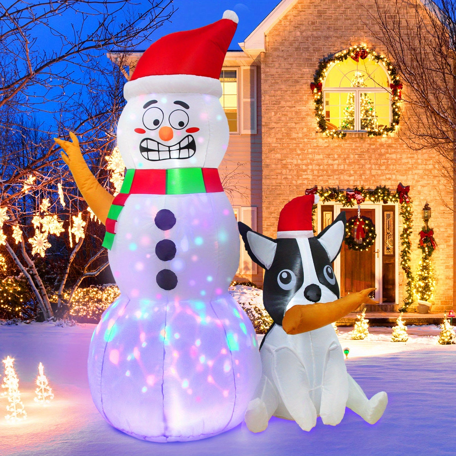 1pc, New Inflatable Decoration, 6FT Christmas Inflatable Snowman