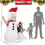 1pc, New Inflatable Decoration, 6FT Christmas Inflatable Snowman