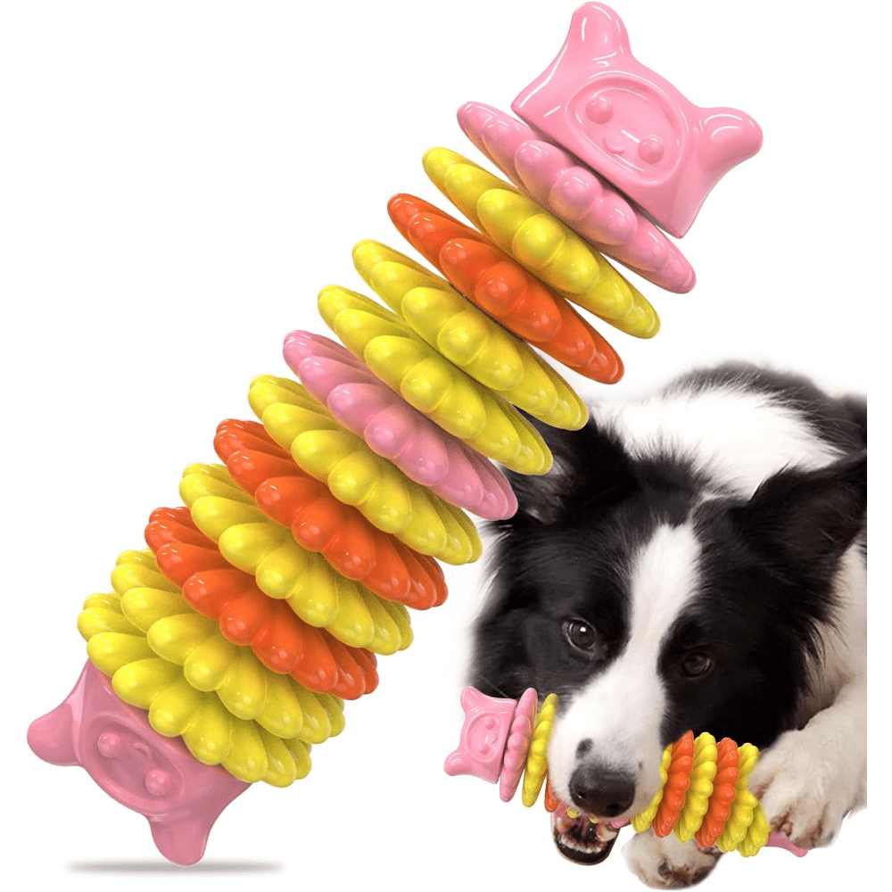 Chew Toy for Large Medium Small Breed Dogs, Rubber Teething Toy