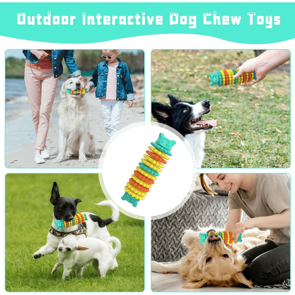 Chew Toy for Large Medium Small Breed Dogs, Rubber Teething Toy