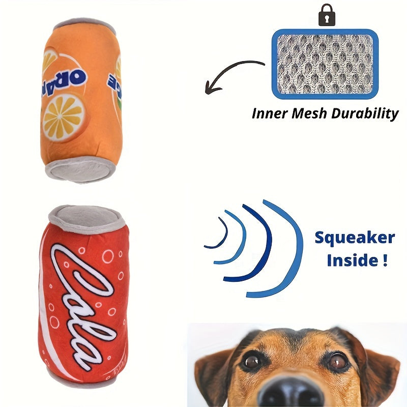 2Pack Plush Dog Puzzle Toy Squeaky Funny Drink Parody