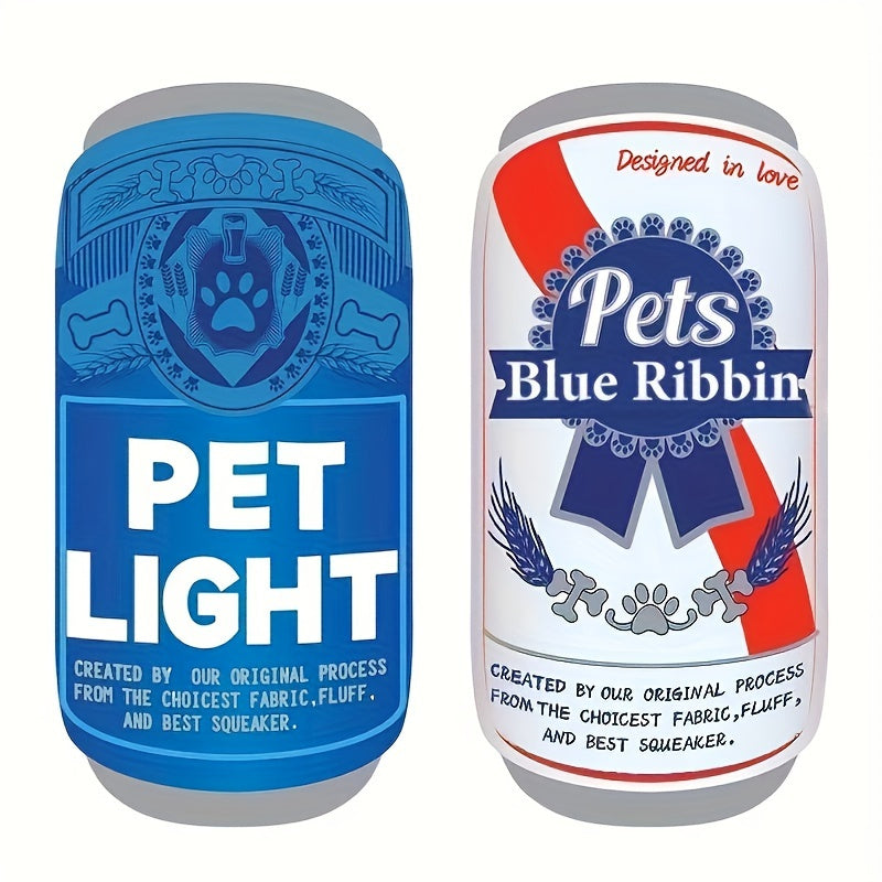 2Pack Plush Dog Puzzle Toy Squeaky Funny Drink Parody