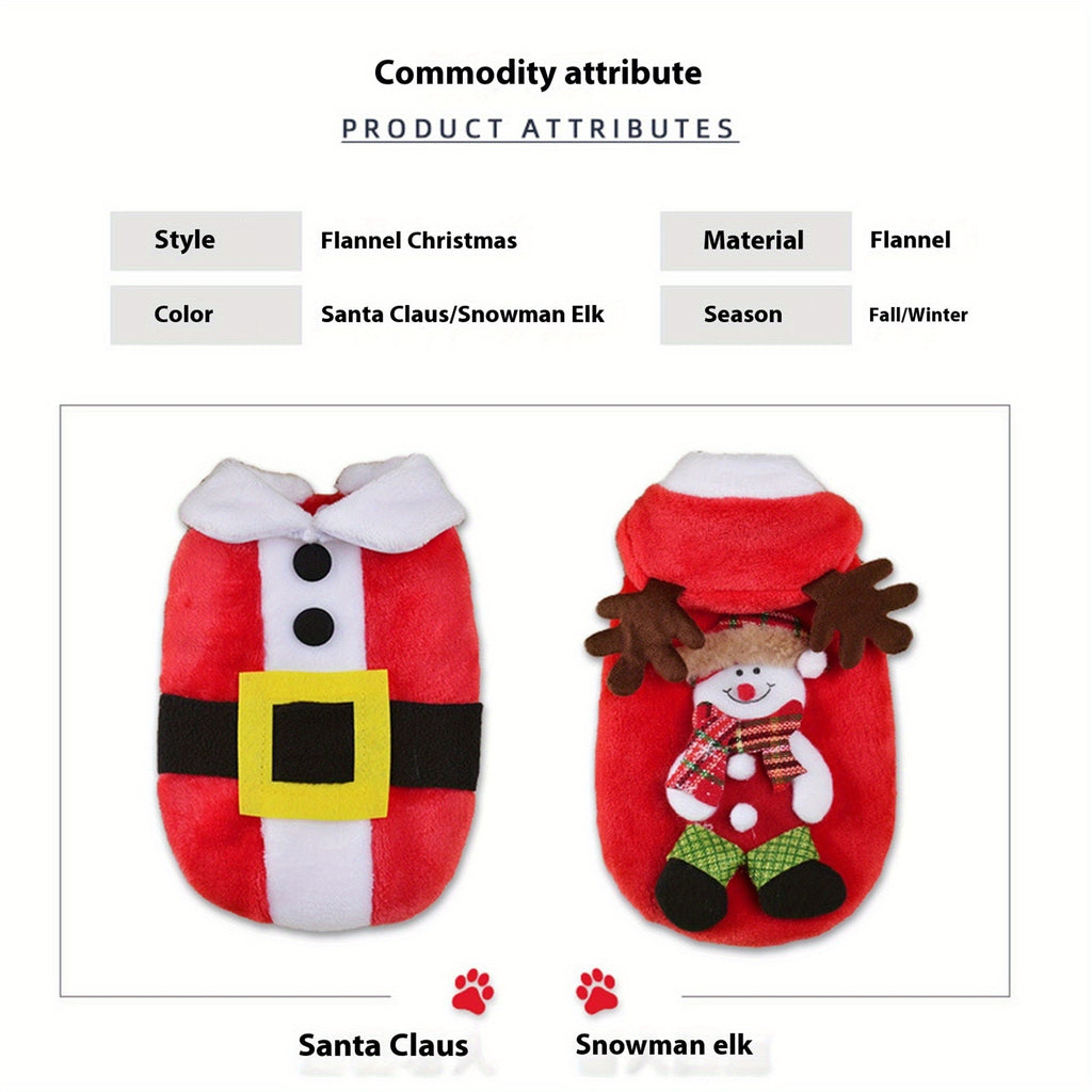 Dog Christmas Costume Cute Reindeer/Santa Costume Hoodie Coat Festival Party Events