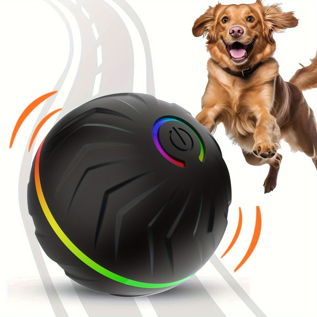 Intelligent teasing ball, interactive dog toy, random rolling, colorful lights, Multi-scene rolling & jumping, suitable for: wooden floors, tile floors