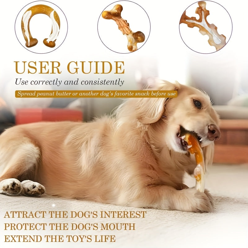 Apasiri Dog Toys, 3-Pack Dog Chew Toys for Aggressive Chewers, Bacon Flavored