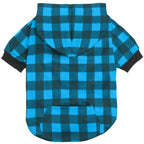 Plaid Hoodies Sweatshirts For Dogs, Warm And Soft Blue