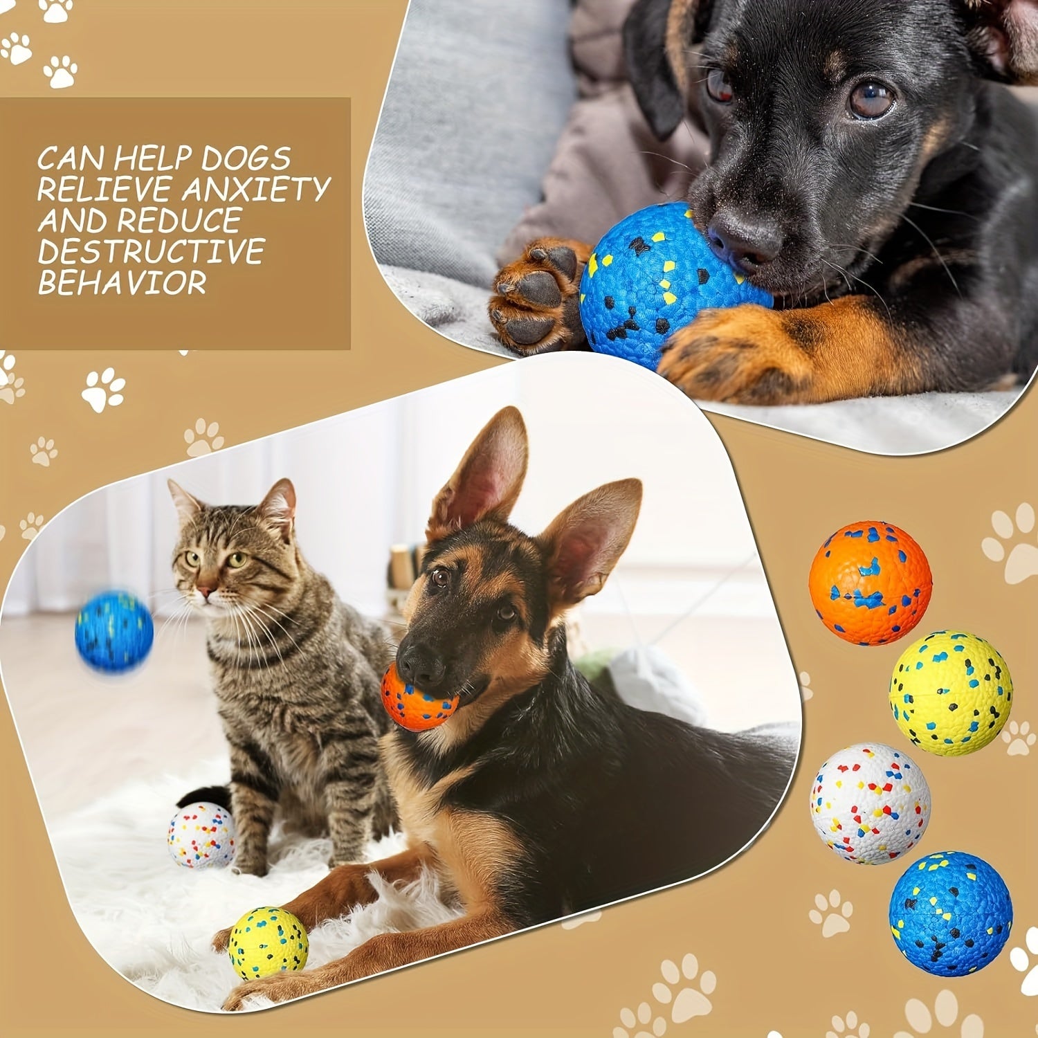 4 Pcs Dog Tennis Balls For Teething, Floating Pet Fetch Toy