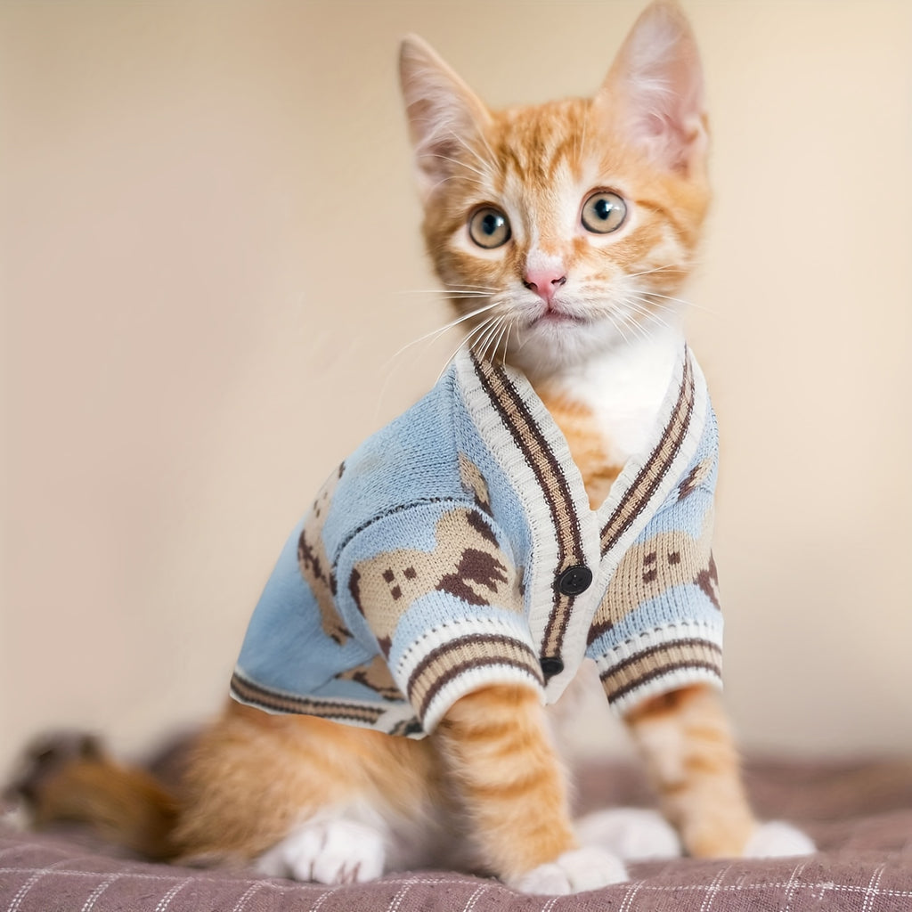 Adorable Cartoon Dog Sweaters - Soft, Warm, and Cozy Knitwear for Small Dogs