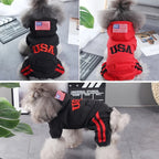 Small Med USA Winter dog hoodies with pockets, warm & soft