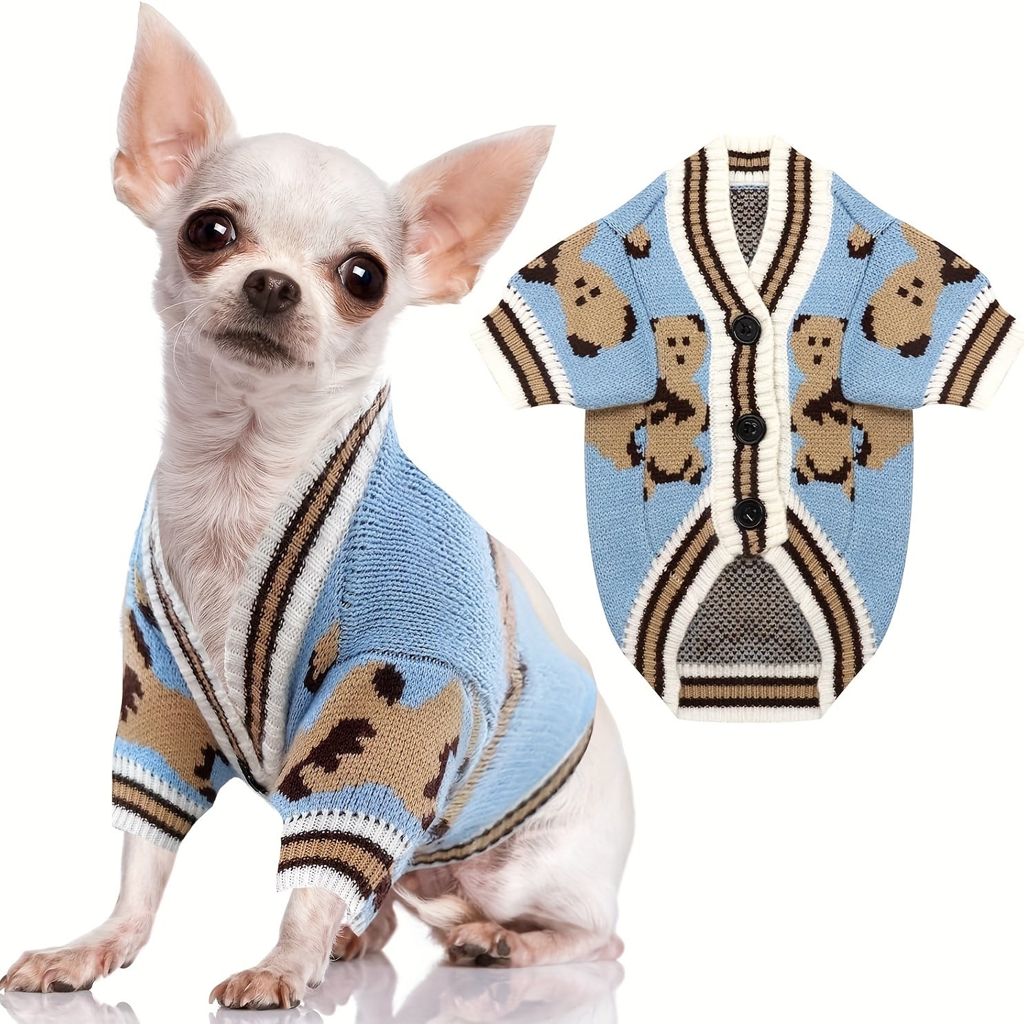 Adorable Cartoon Dog Sweaters - Soft, Warm, and Cozy Knitwear for Small Dogs