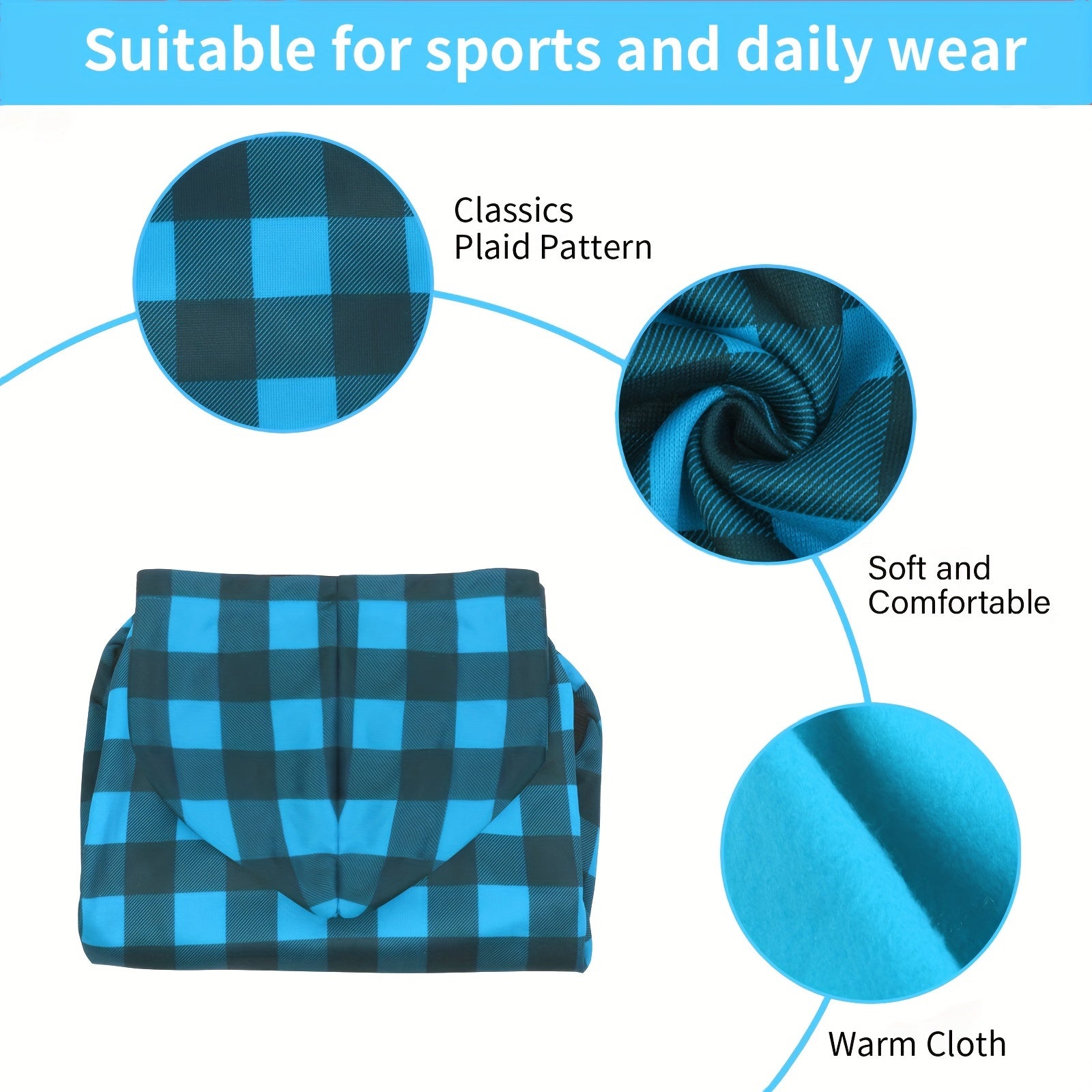 Plaid Hoodies Sweatshirts For Dogs, Warm And Soft Blue
