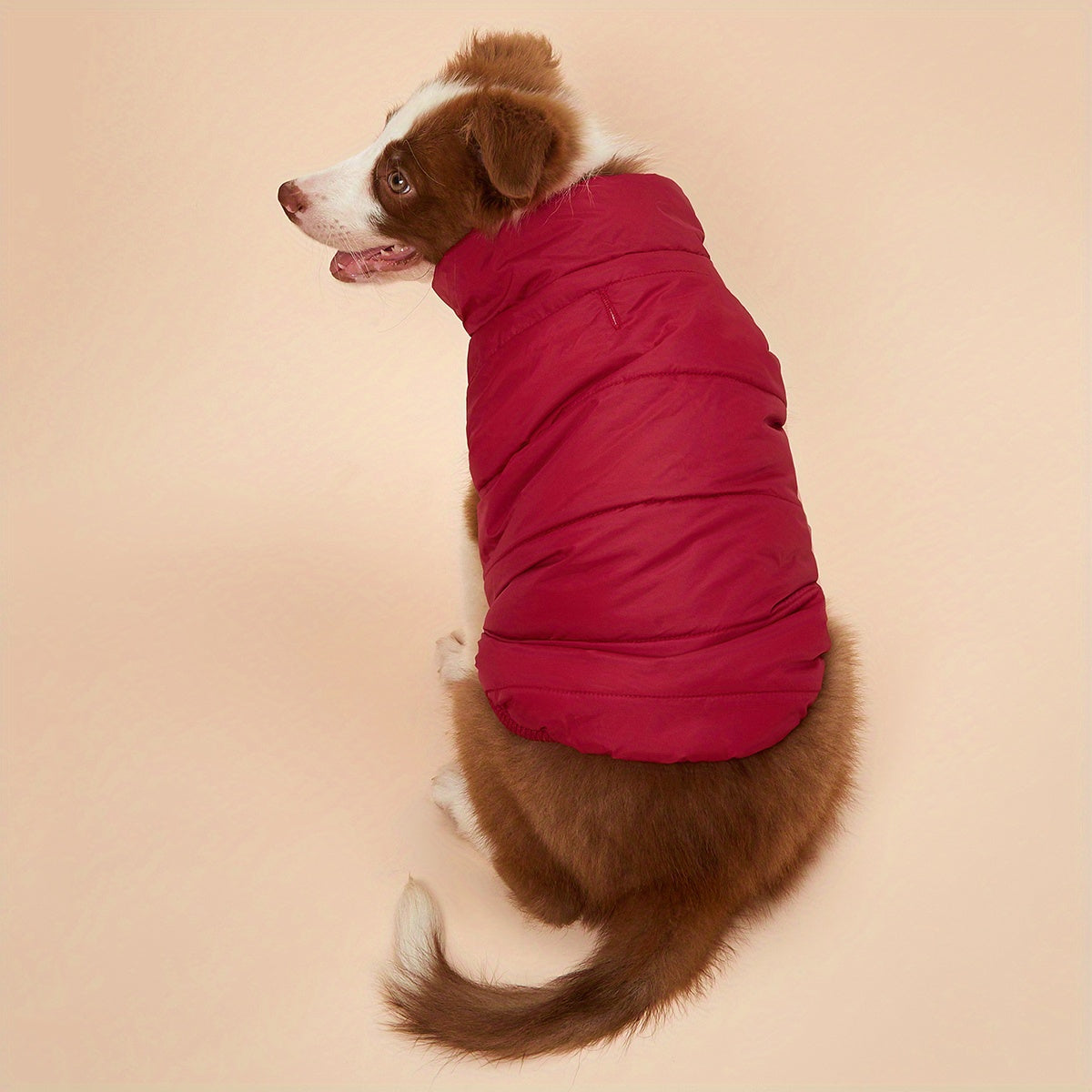 Small Med Solid Color Winter Warm Thickened Padded Pet Jacket Soft Comfortable