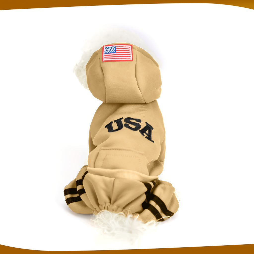 Small Med USA Winter dog hoodies with pockets, warm & soft