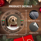 Custom Pet First Christmas Ornament - 3.9" Acrylic Photo Decor, Festive Holiday Pendant for Cats & Dogs, Christmas Decor