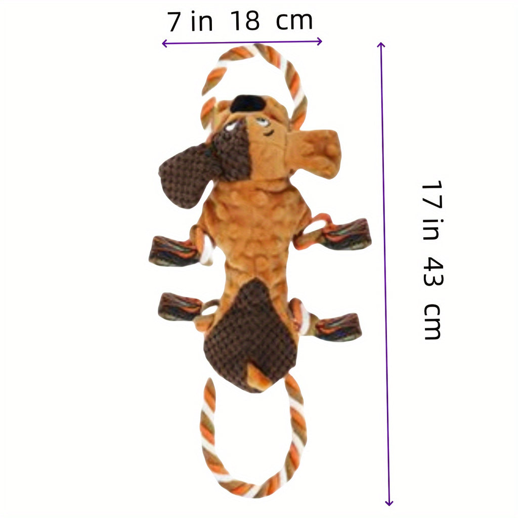 Dog Toy with Crinkle Paper and Squeaker, Interactive Tug of War Dog Toy