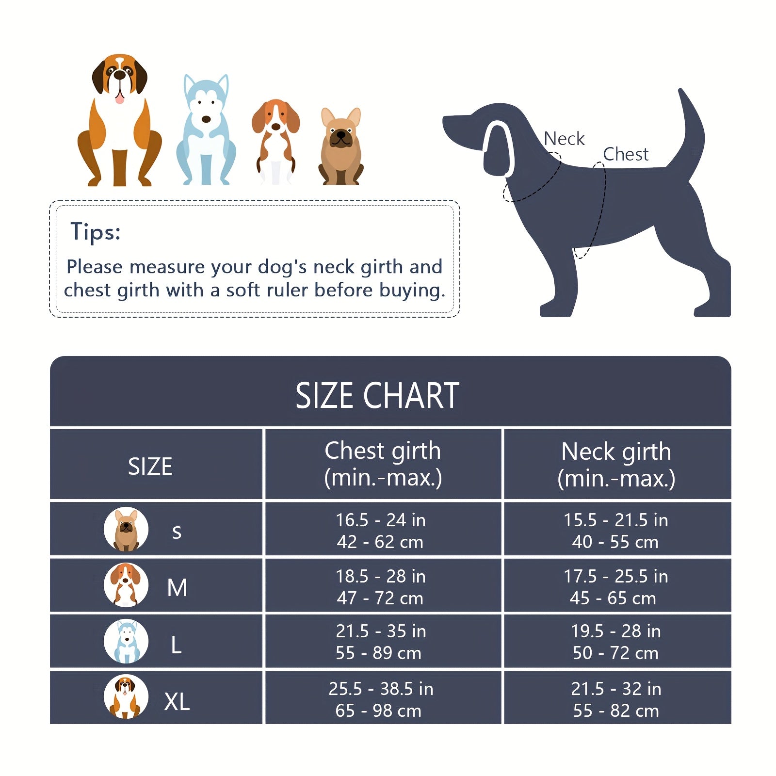 Adjustable Dog Harness No-Pull Front/Back Leash Clips & Control Handle, Safety Reflective Strips for Small, Medium, Large, Dogs