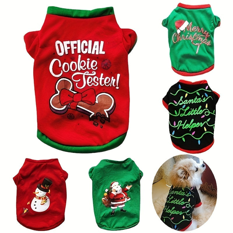1pc Pet Xmas Warm Cotton Vest Shirt Dog CHRISTMAS Small Medium
