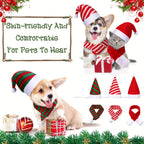 6pcs Pet Christmas Hat With Scarf Holiday Party