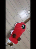 Small Medium Festive Christmas Costumes - Santa Claus Dog Suit with Hoodie