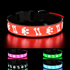 LED Light Up Collar Adjustable USB Rechargeable Bright Safety Glowing Light 3D Pattern