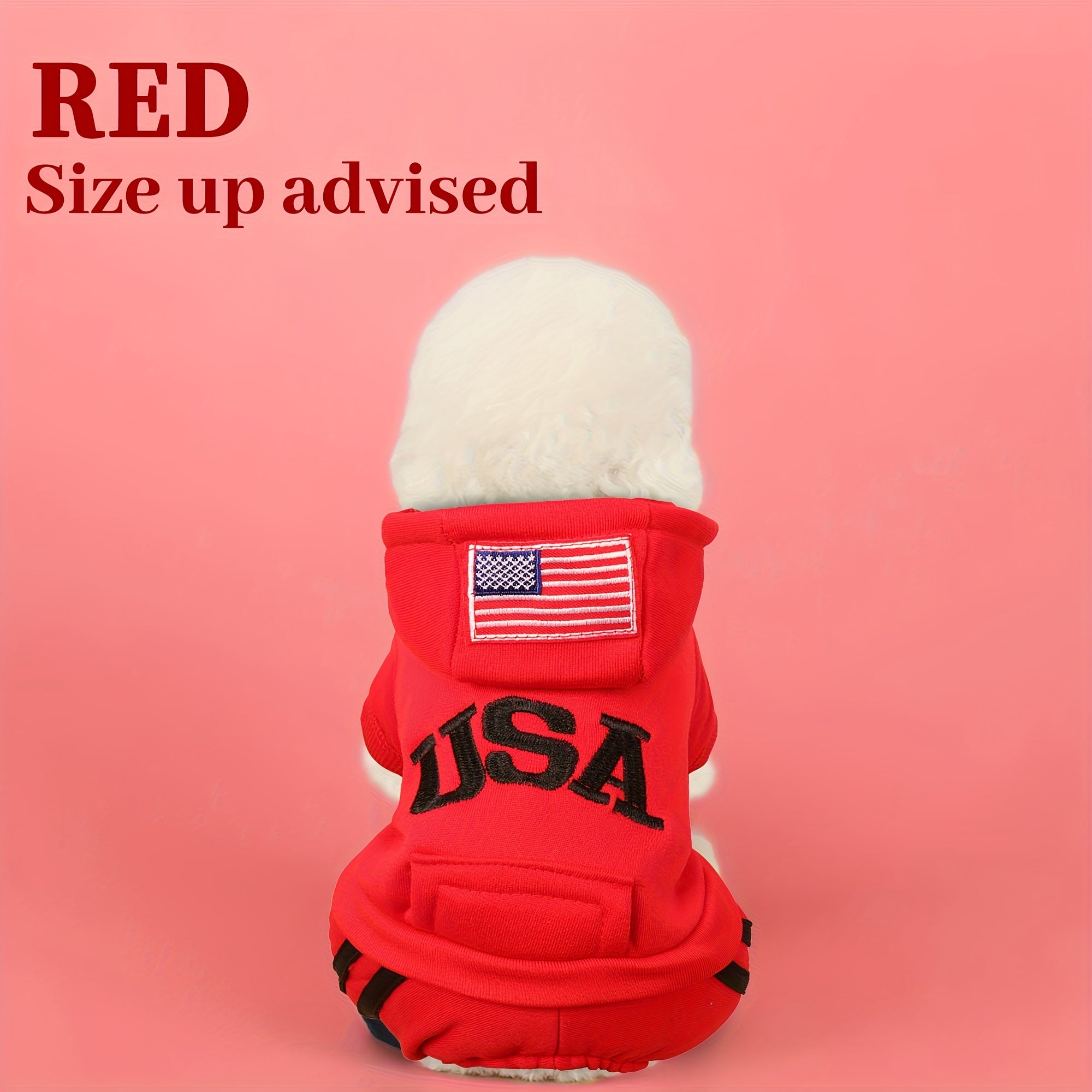 Small Med USA Winter dog hoodies with pockets, warm & soft