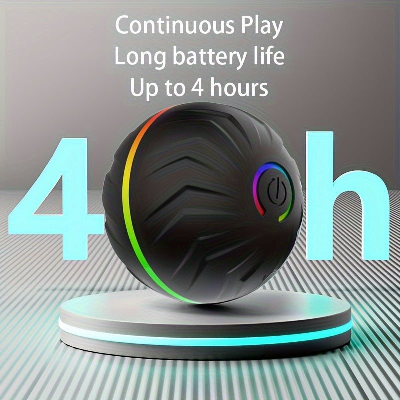 Intelligent teasing ball, interactive dog toy, random rolling, colorful lights, Multi-scene rolling & jumping, suitable for: wooden floors, tile floors
