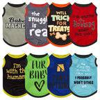 8pcs PAIAITE Dog Shirts - Funny Pet Outfits with "The Snuggles Are Real", "I'm Wearing Treats Under This Shirt", "Fur Friend" - Soft Breathable for Small Dogs
