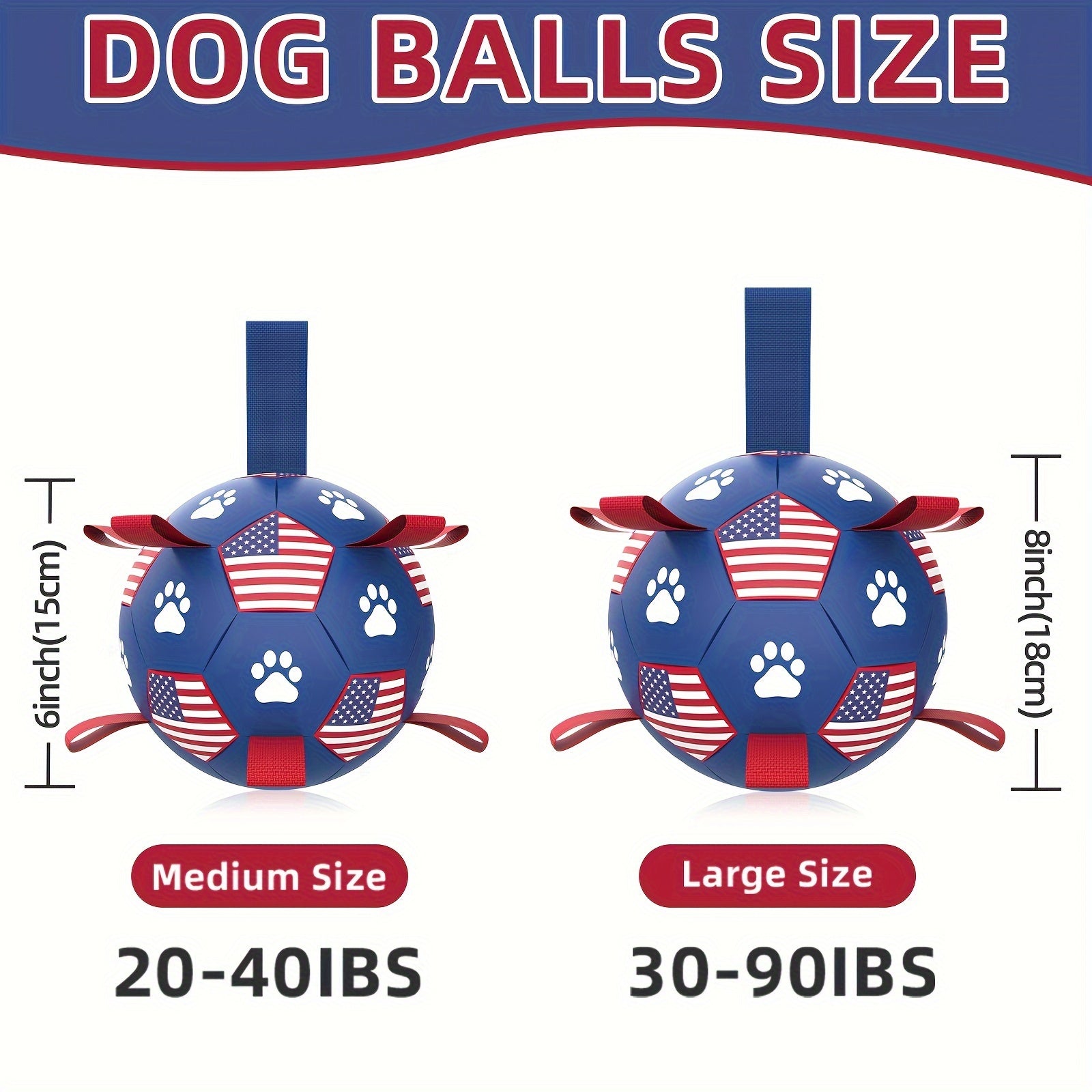 1pc Toy Soccer Ball With Straps, Interactive Dog Water Toy, Flag Pattern