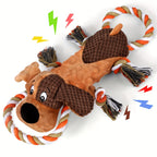 Dog Toy with Crinkle Paper and Squeaker, Interactive Tug of War Dog Toy
