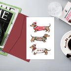 Christmas Dachshund Greeting Card MERRY CHRISTMAS HOHOHO