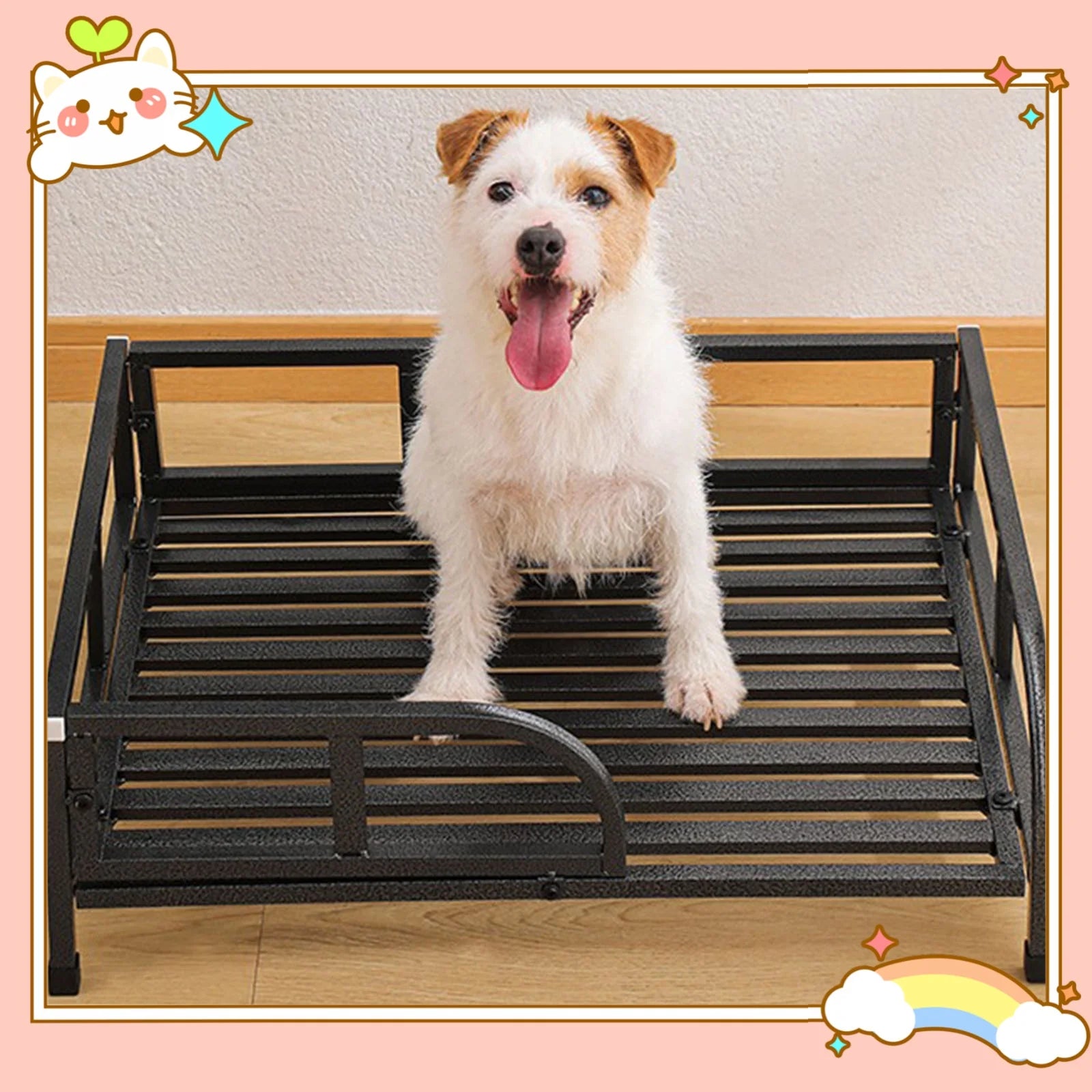Dog Bed Rails Comfortable Floor Standing Elevated Small Medium Dog
