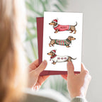 Christmas Dachshund Greeting Card MERRY CHRISTMAS HOHOHO