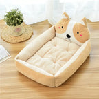 Cute Cartoon Pet Beds for Small Medium Dogs Winter Warm Washable