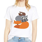 T-Shirt Women Dachshund Love Heart Fashion Dog Graphic Short Sleeve