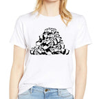 T-Shirt Women Dachshund Love Heart Fashion Dog Graphic Short Sleeve