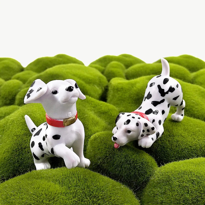 6pcs Dalmatian Puppy Spot Dog Figurine Cartoon Animal Home Decor Miniature Decoration