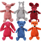 Corduroy Small Animal Plush Squeaky Dog Toy