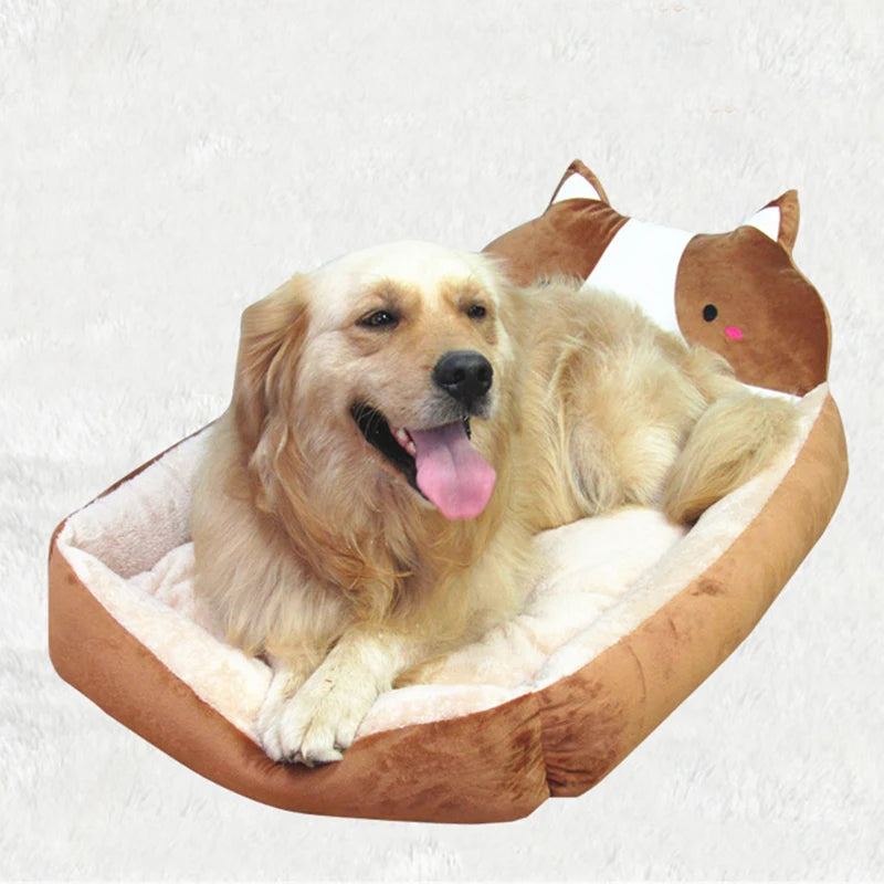 Cute Cartoon Pet Beds for Small Medium Dogs Winter Warm Washable