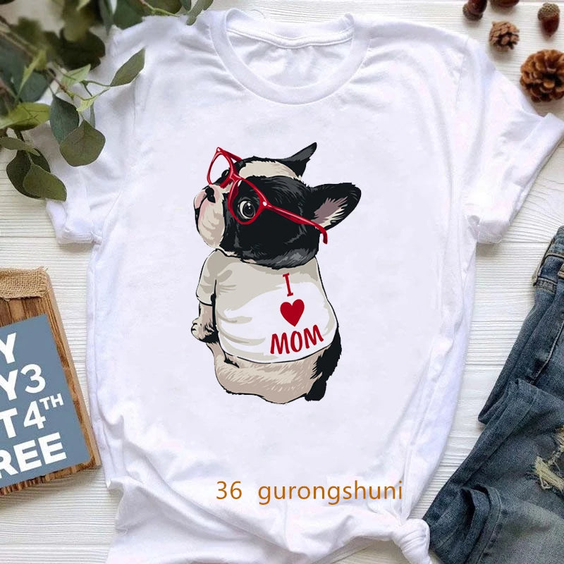Curious Boston Terrier Graphic Print shirts Summer Fashion Short Sleeve