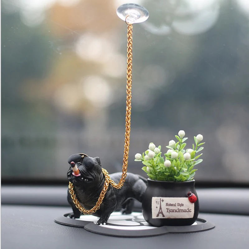 Car Dashboard Ornament Bully Pitbull Auto Interior Accessories Cute Chritmas Gift