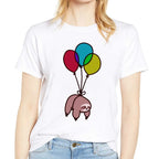 T-Shirt Women Dachshund Love Heart Fashion Dog Graphic Short Sleeve