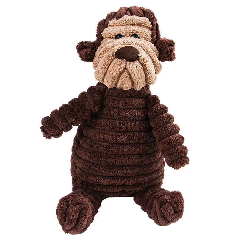 Corduroy Small Animal Plush Squeaky Dog Toy