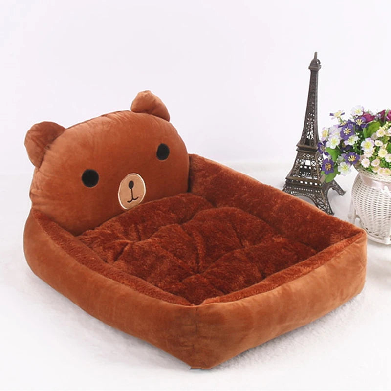 Cute Cartoon Pet Beds for Small Medium Dogs Winter Warm Washable