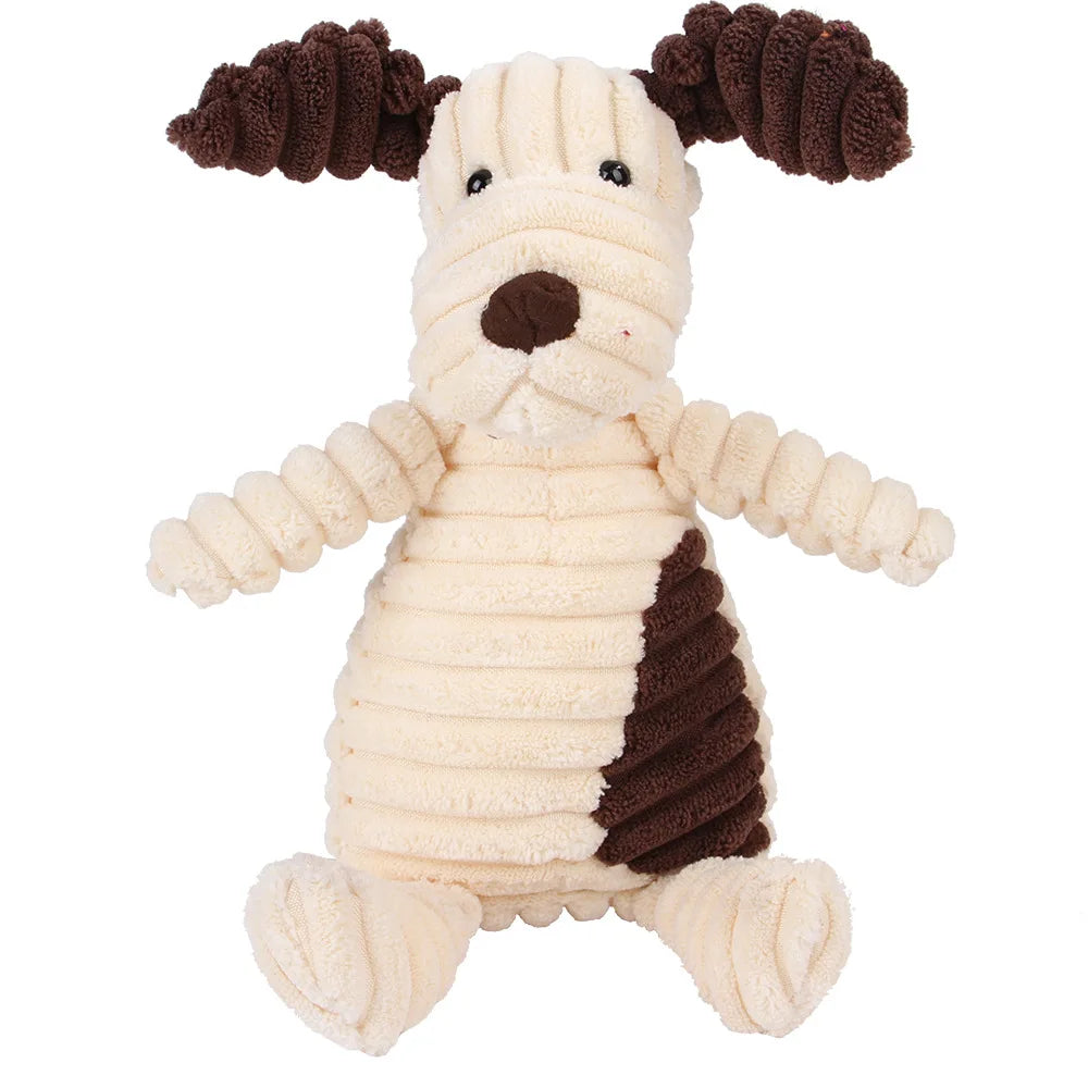 Corduroy Small Animal Plush Squeaky Dog Toy