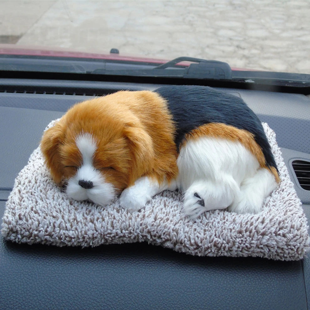 Car Dashboard Decor Cute Simulation Plush Dogs Toy Gift Auto Accessories