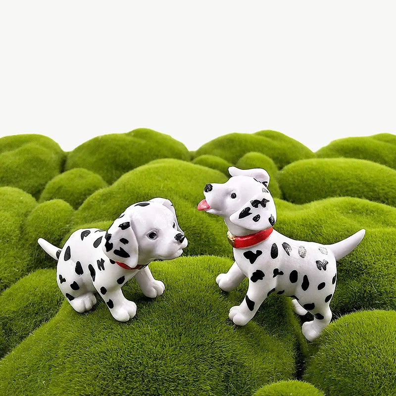 6pcs Dalmatian Puppy Spot Dog Figurine Cartoon Animal Home Decor Miniature Decoration