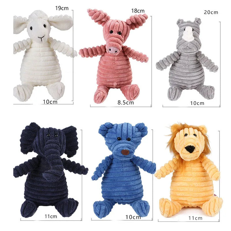 Corduroy Small Animal Plush Squeaky Dog Toy